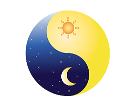 创意黑夜与白天矢量图
