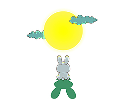 手绘卡通太阳兔子元素