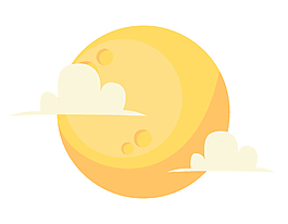 手绘云朵太阳元素
