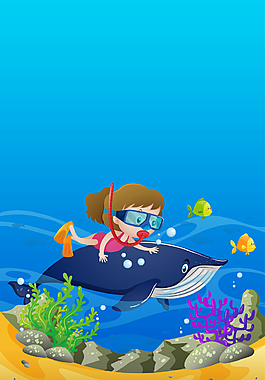 水族馆秋天开业促销海报背景
