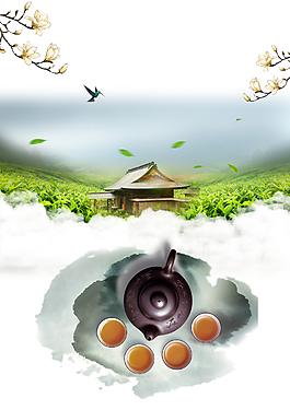 茶道文化茶文化海报背景