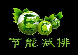节能减排保护环境艺术字设计