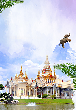 多彩泰国旅游海报背景