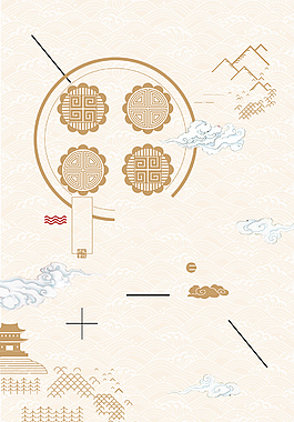 中国风中秋月饼传统背景