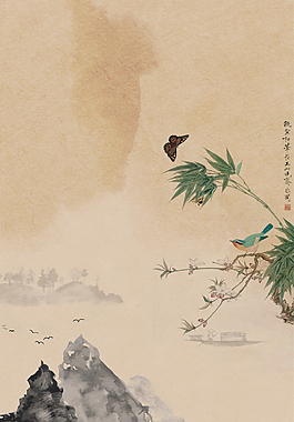 中国水墨海报宣传背景