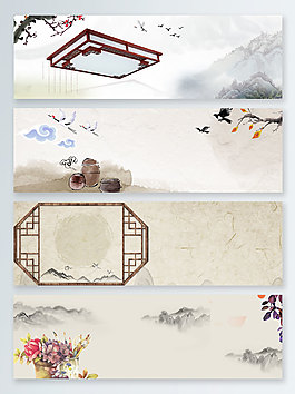 白鹤白露传统节气banner背景