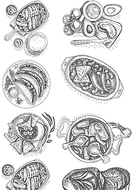 手绘矢量美食插画