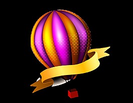 卡通彩色热气球元素