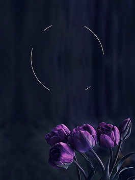 质感深紫花朵教师节背景素材
