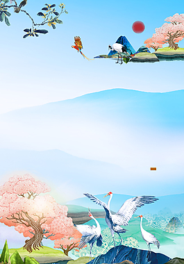 中国风二十四节气白露海报背景