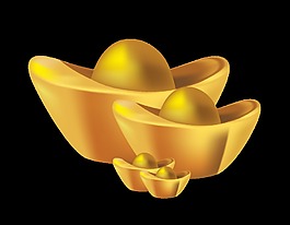 矢量金色元宝元素