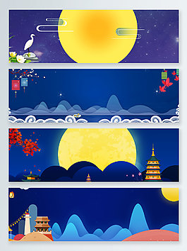 月亮八月十五中秋节背景图