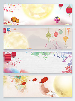 中秋节古风简约banner背景