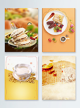 黄色美食早餐餐饮广告背景图