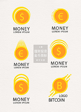 理财投资金币图标设计