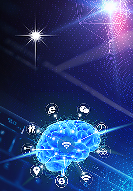 蓝色创意人工智能科技感海报背景