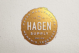 时尚高档金色印章LOGO样机
