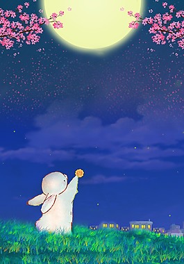 卡通可爱中秋节海报背景