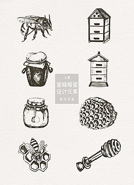 蜜蜂蜂蜜设计元素