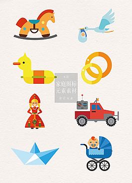 可爱的家庭图标素材