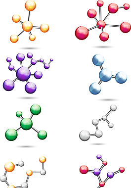 彩色分子结构图