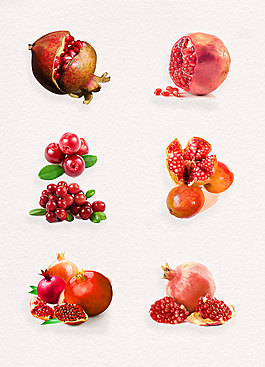 产品实物红色多子石榴水果设计