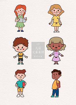 手绘的卡通儿童漫画素材
