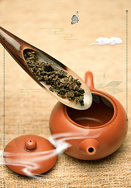 中国风茶道茶文化茶具背景