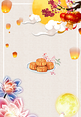 中秋佳节月饼促销海报背景