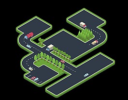 手绘道路模型元素