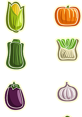 创意卡通蔬菜图标元素