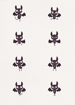 卡通可爱蝙蝠万圣节设计元素