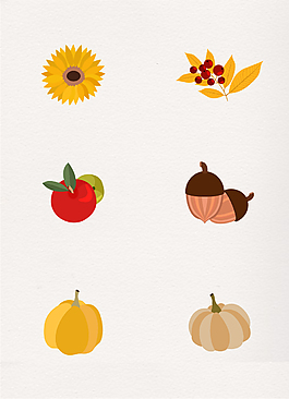 秋季丰收矢量食物元素设计