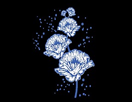 卡通蓝色花朵元素