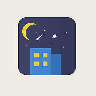 深夜小房子流星简约风