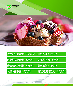 水果百变花式冰淇淋灯片海报