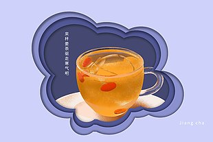 手绘 清明喝姜茶