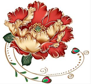 红色牡丹花素材
