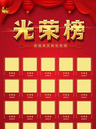 优秀员工光荣榜模板