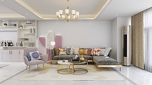 巴德士艺术漆罗马珠光白色金银点客厅装修效果图