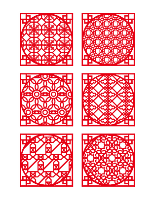 中式传统木雕花纹