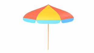 沙滩度假沙滩伞免抠PNG元素