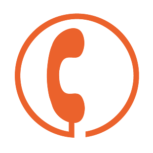 橙色电话图标图片