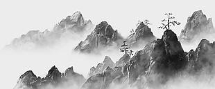 中国风意境水墨山水画古风山水装饰画
