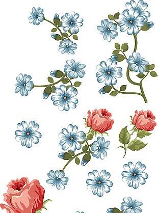 玫瑰花矢量图