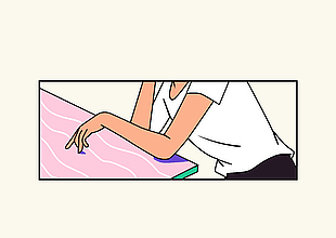 知性漫画半身手绘