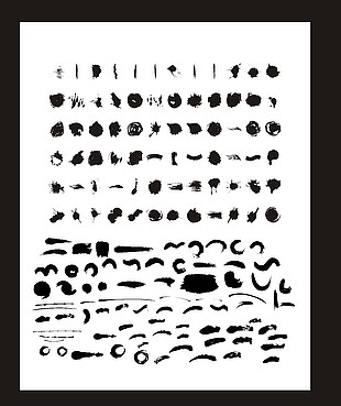 毛笔刷矢量描绘笔刷