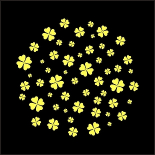 四叶草 黄色四叶草 矢量图