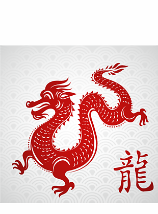 精致红色的龙矢量素材