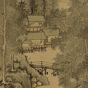 溪山幽居图细节2｜杨青辞国画